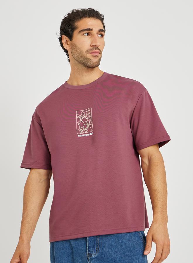 Styli Men Holiday Graphic Puff Print Oversized T-Shirt - Image 1